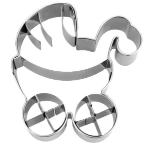 Pram Cookie Cutter with Embossed Detail 6cm