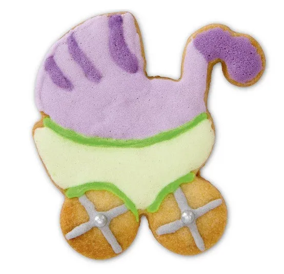Pram Cookie Cutter with Embossed Detail 6cm