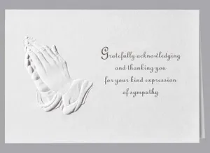 Praying Hands Acknowledgment Standard Print Embossed Panel- ST124-AK