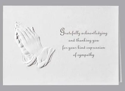 Praying Hands Acknowledgment Standard Print Embossed Panel- ST124-AK