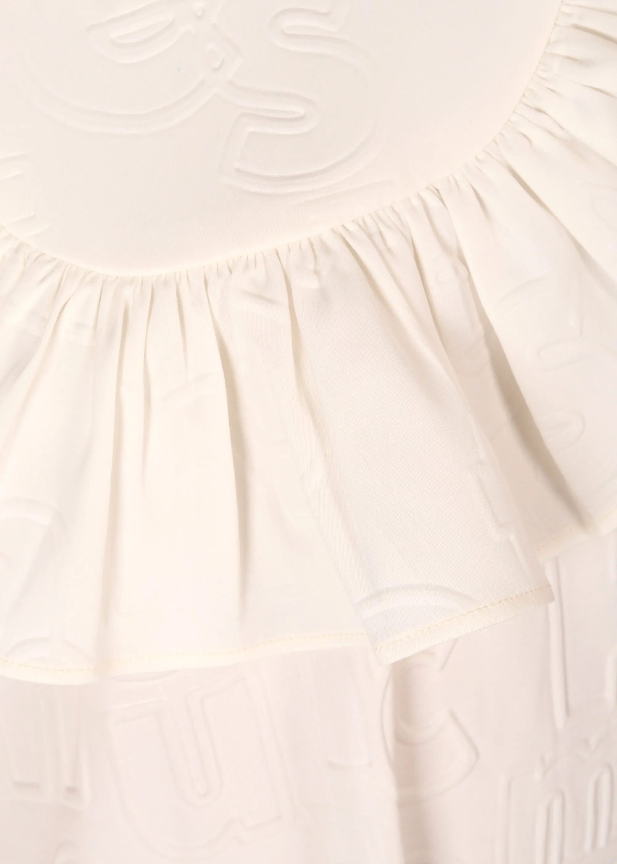 Premium Embossed Ruffle Dress