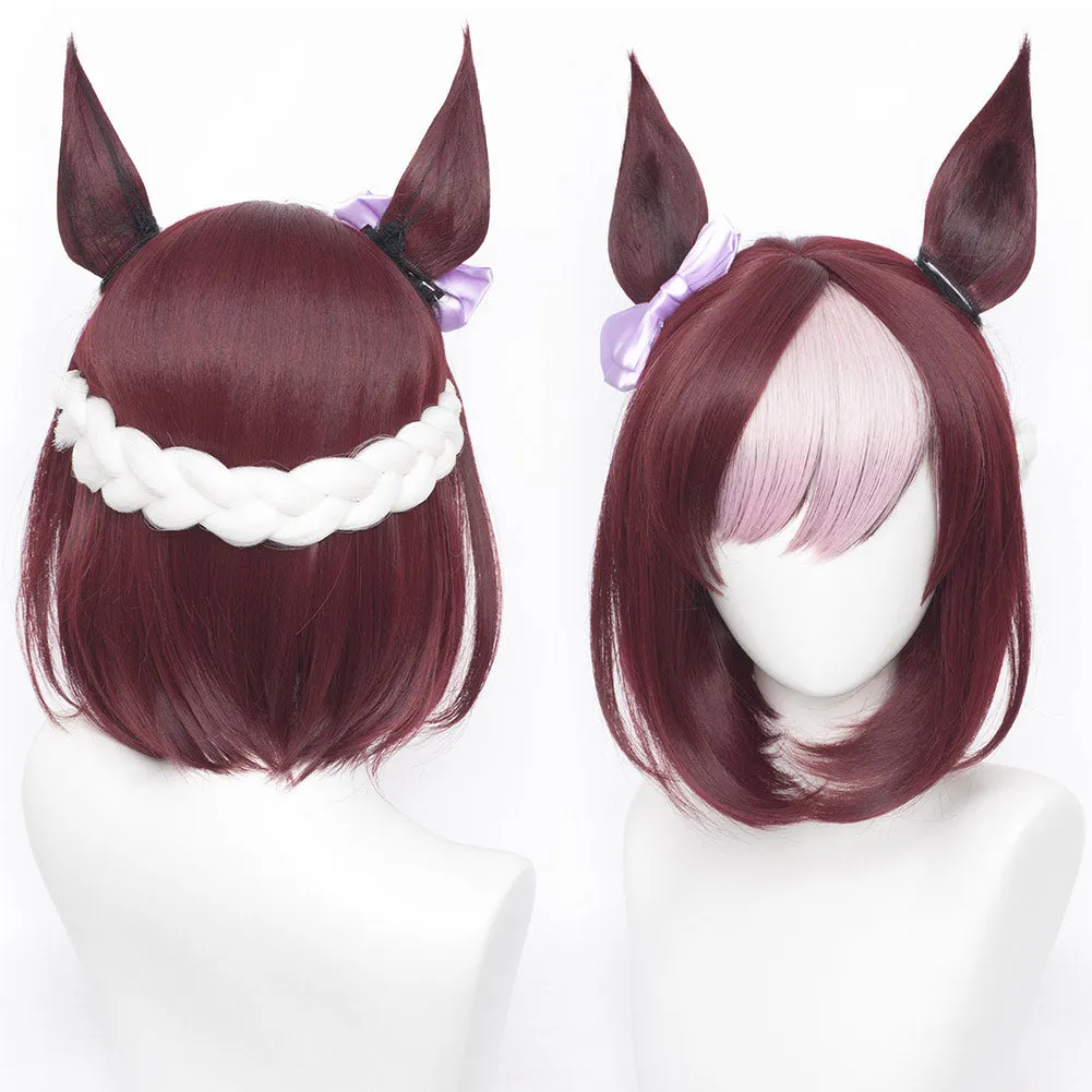 Pretty Derby Special Week Cosplay Wig Heat Resistant Synthetic Hair Carnival Halloween Party Props