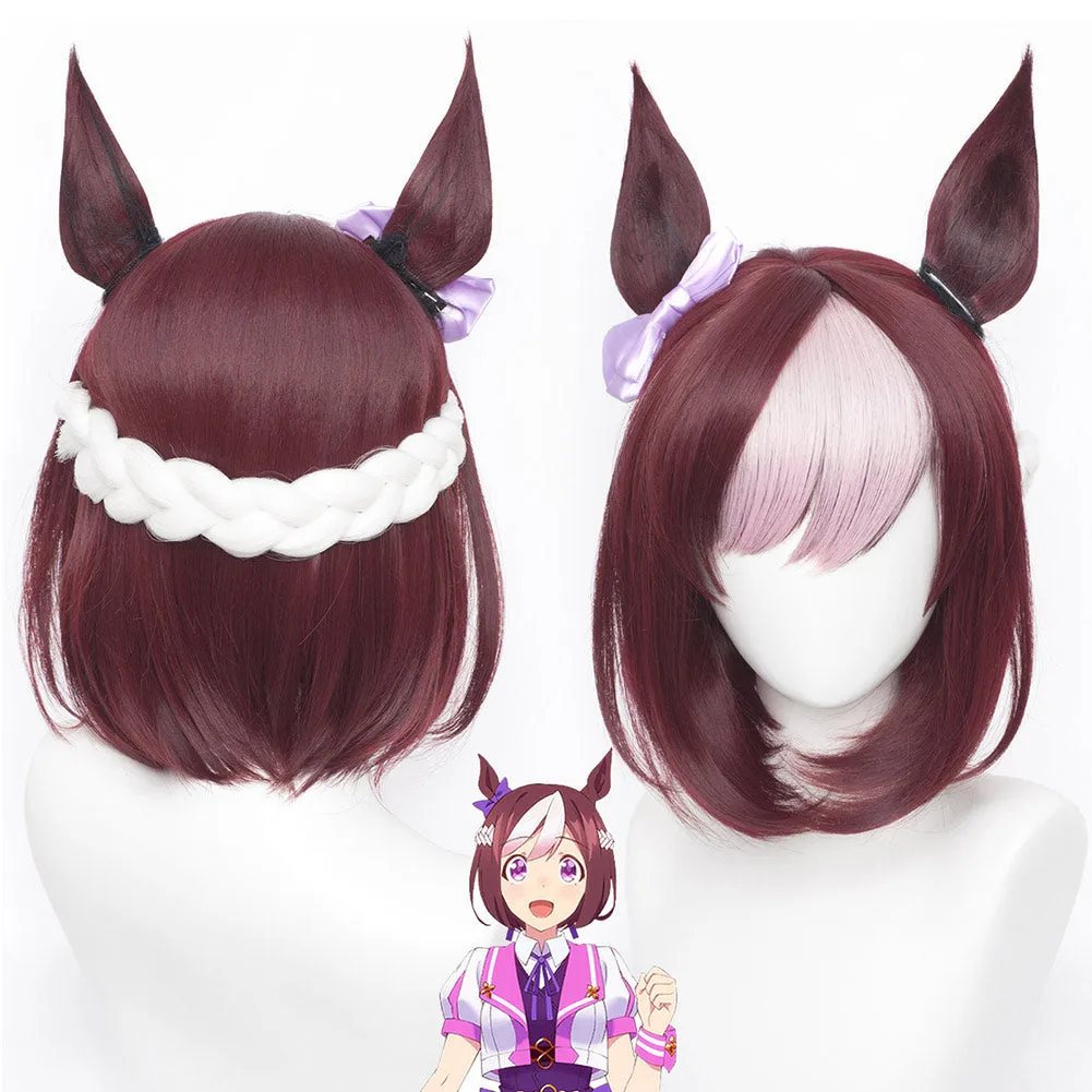 Pretty Derby Special Week Cosplay Wig Heat Resistant Synthetic Hair Carnival Halloween Party Props