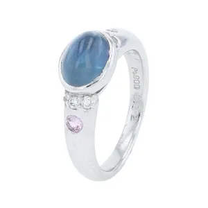 PT900 2 CT Blue Sapphire Center Ring