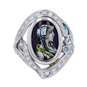 PT900 Enamel Portrait Ring<p><strong>$1,299</p></strong>