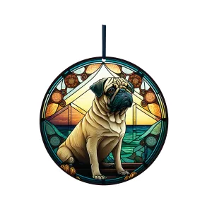 Pug, Acrylic Window Ornament #SC174