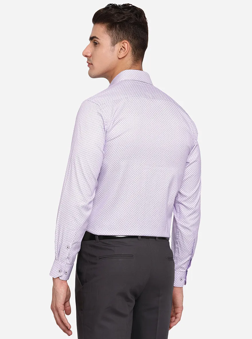 Purple Printed Regular Fit Formal Shirt | Greenfibre