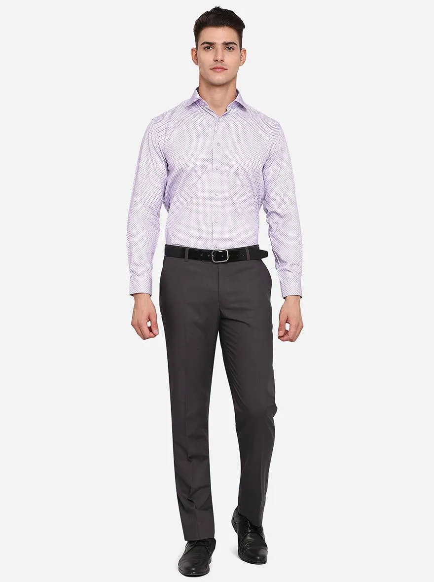 Purple Printed Regular Fit Formal Shirt | Greenfibre