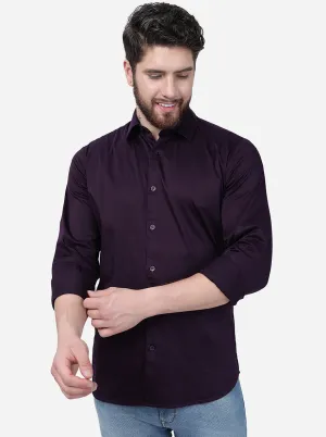 Purple Solid Slim Fit Casual Shirt | JadeBlue