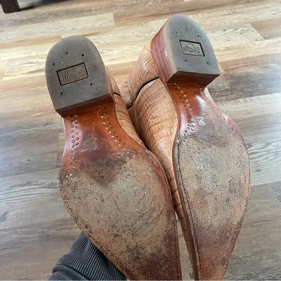 Rancho croc embossed leather cowboy boots 28 1/2