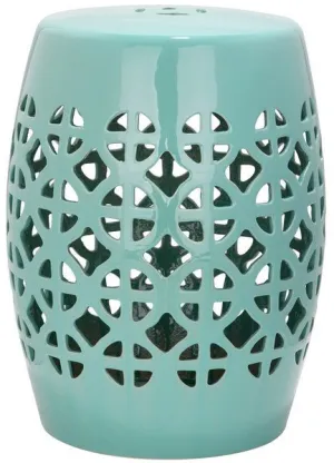 Robins Egg Blue Circle Lattice Garden Stool Design: ACS4508C