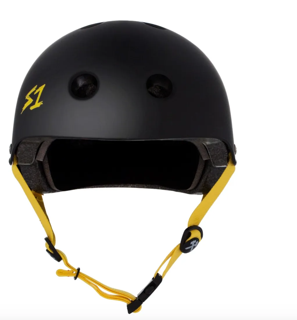 S1 LIFER HELMET - BLACK MATTE WITH YELLOW STRAPS