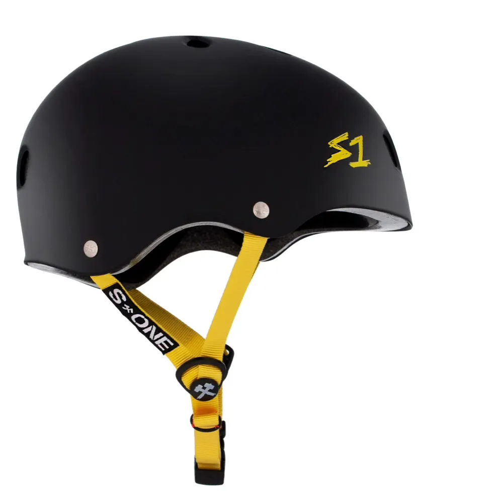 S1 LIFER HELMET - BLACK MATTE WITH YELLOW STRAPS