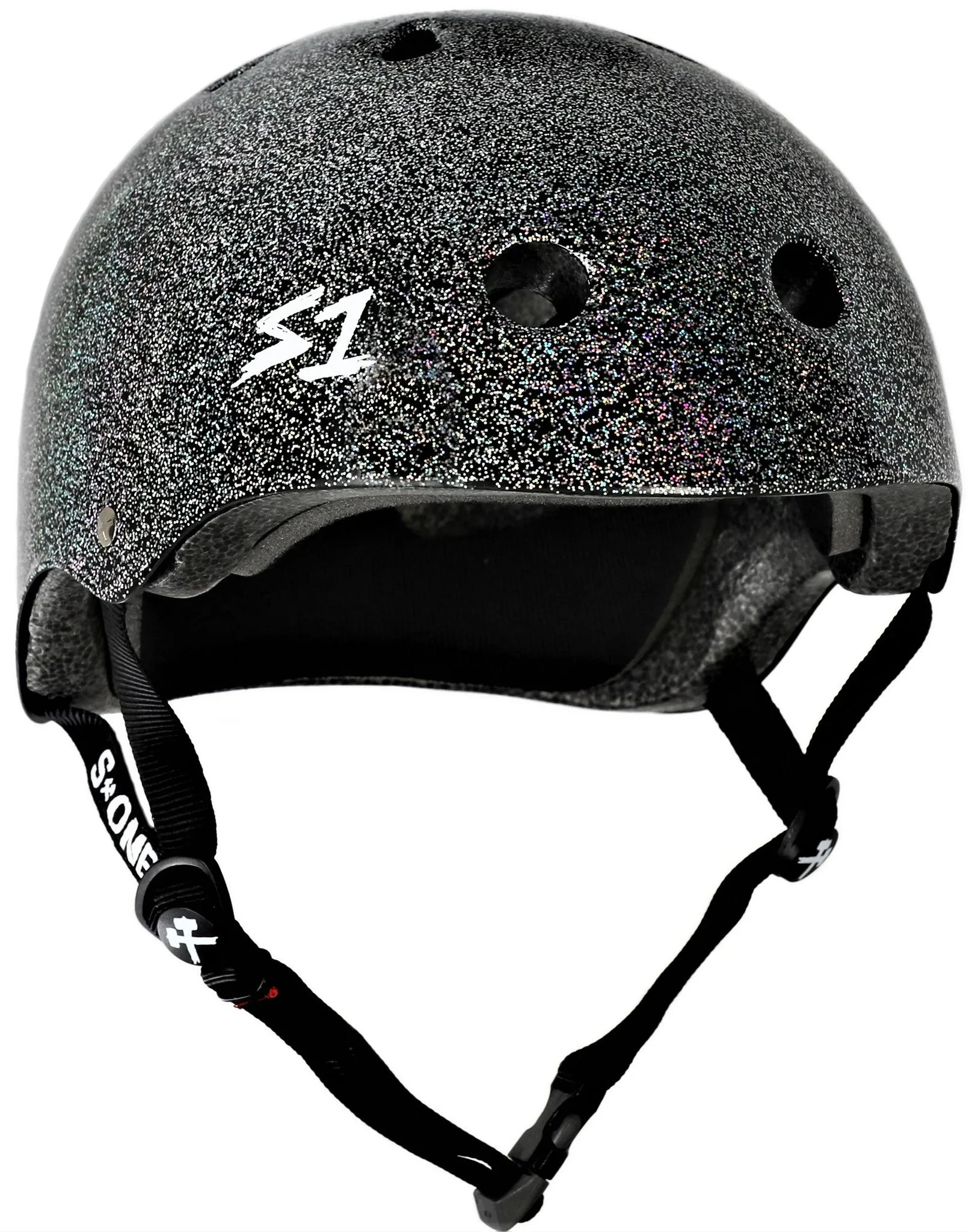 S1 Mega Lifer Helmet - Double Black Gloss Glitter
