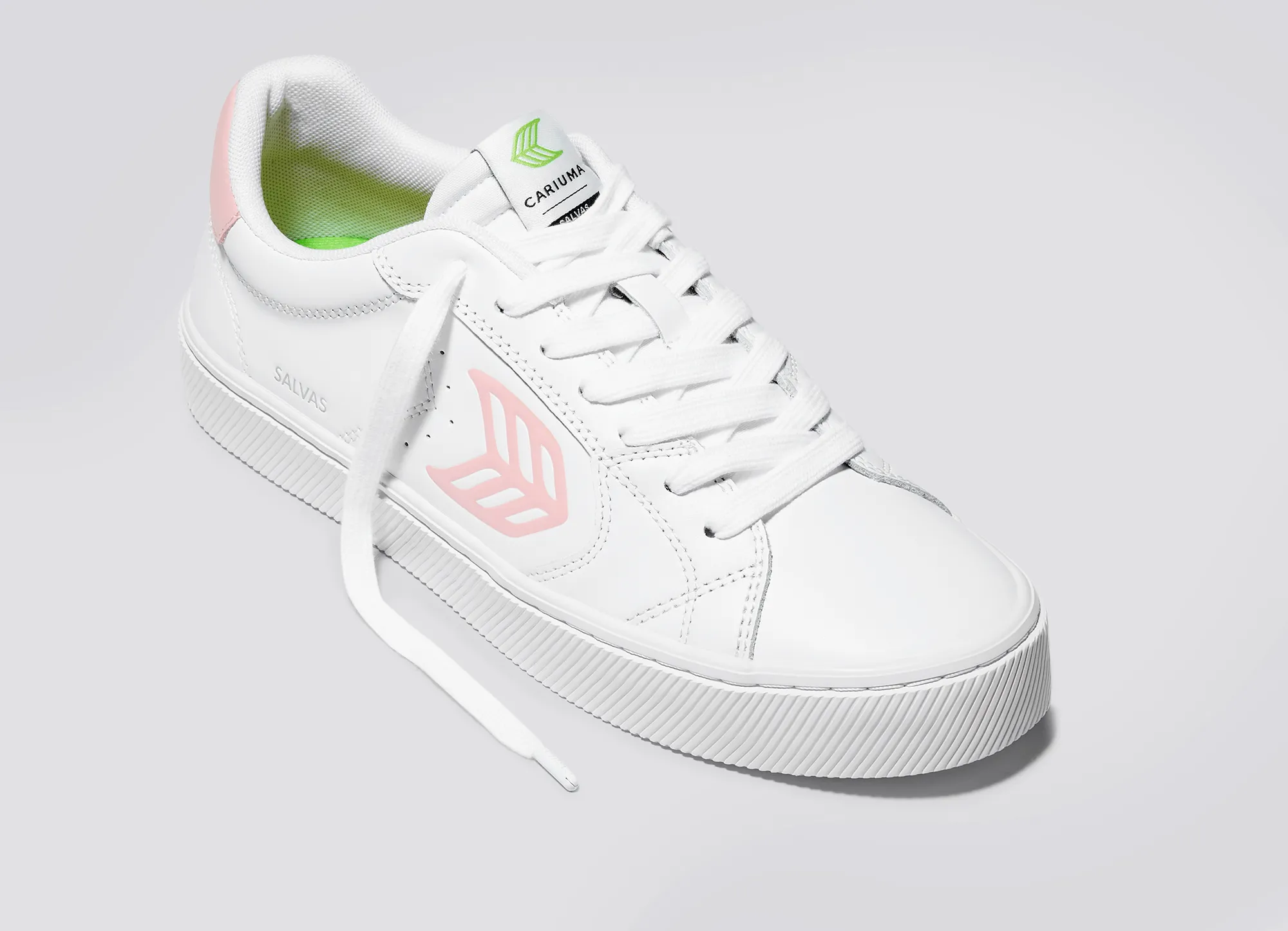 SALVAS White Leather Rose Logo Sneaker Men