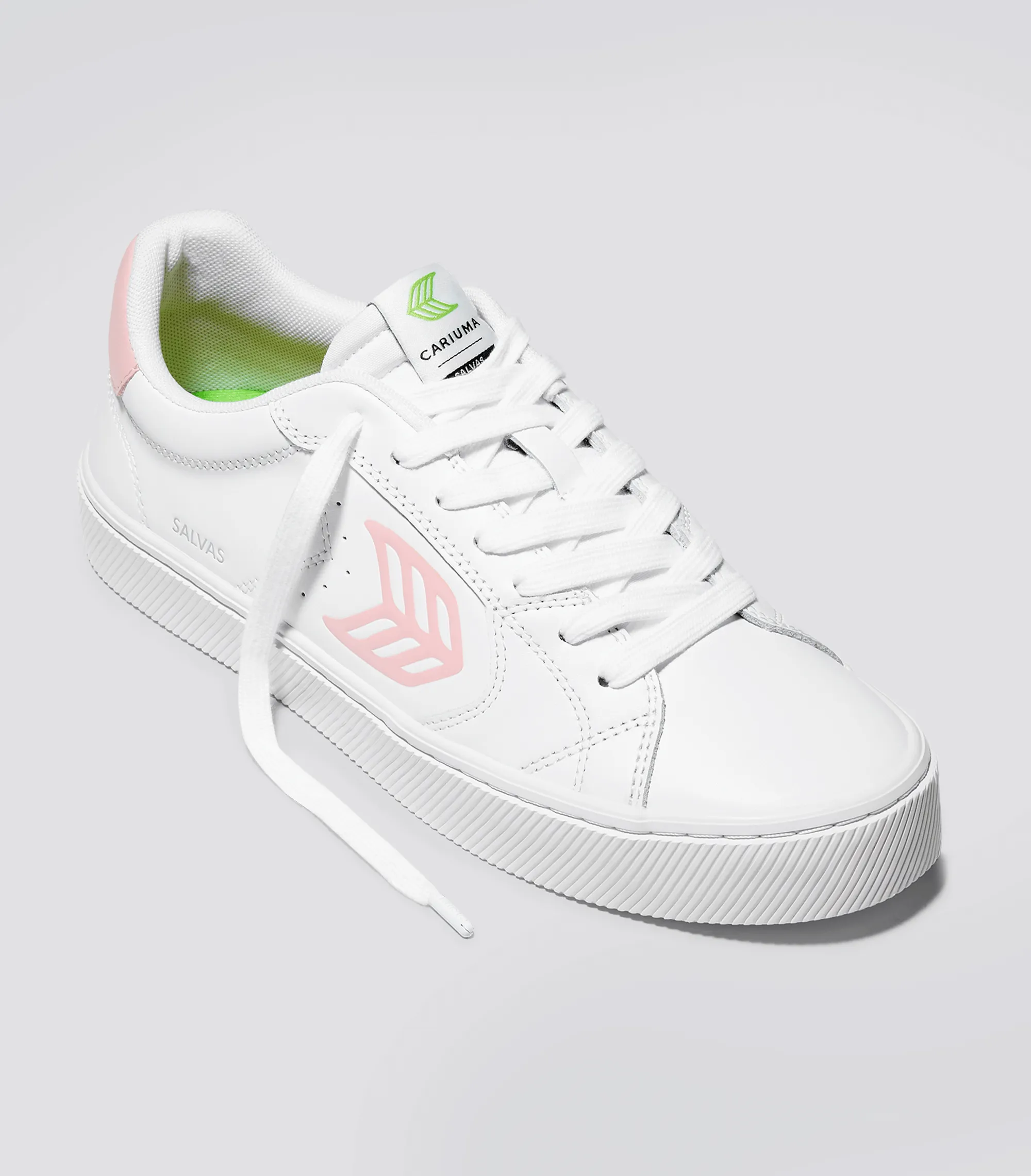 SALVAS White Leather Rose Logo Sneaker Men