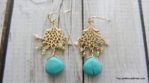 Semi Precious Stone Dangle Earrings