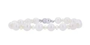 Silver Pearl & Quartz Bracelet