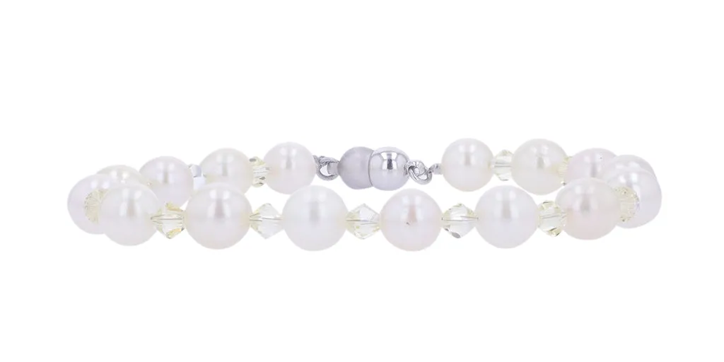 Silver Pearl & Quartz Bracelet