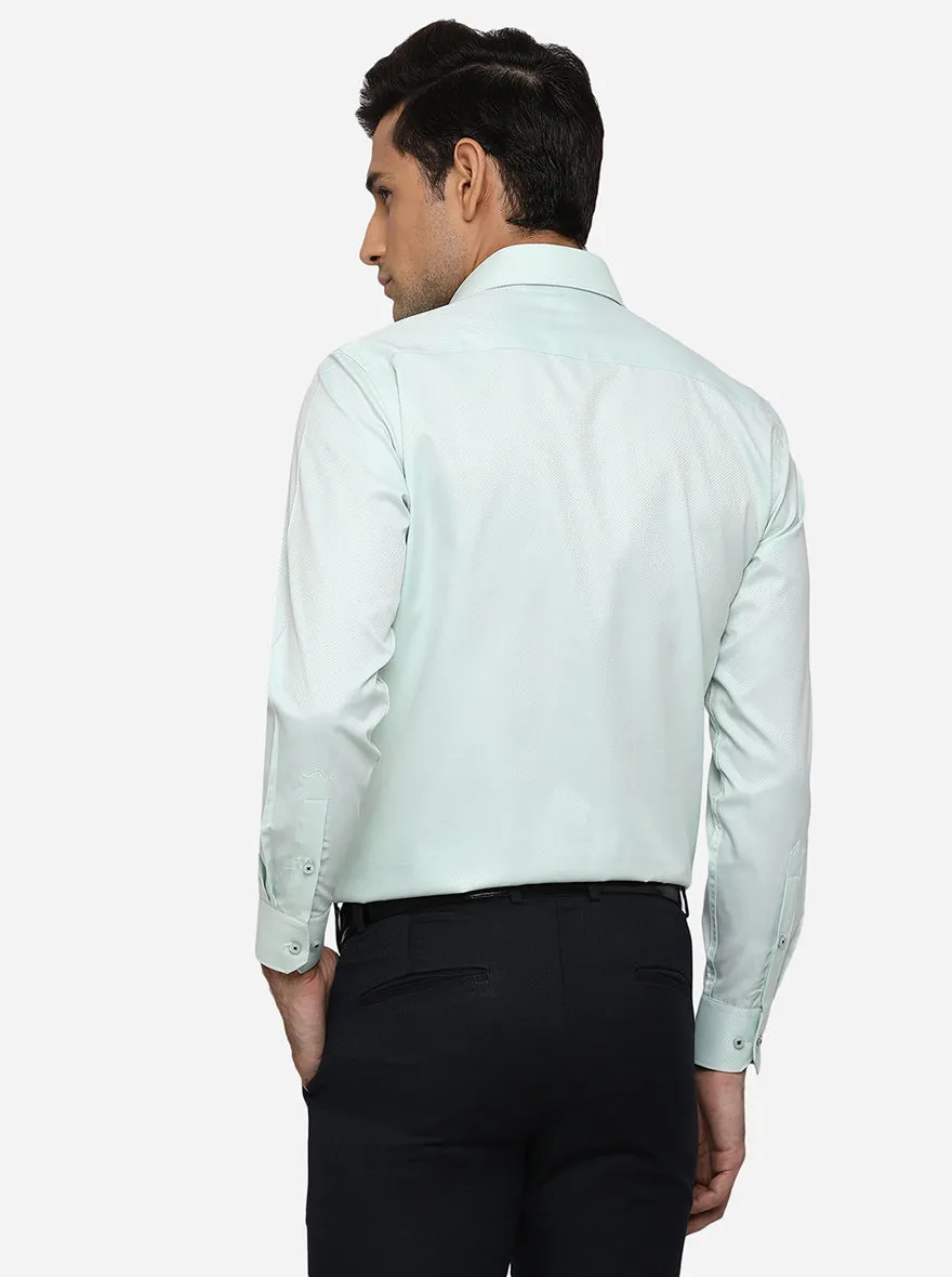 Sky Blue Dobby Regular Fit Formal Shirt | Greenfibre