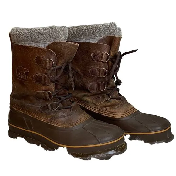 Sorel Kananaskis II Brown Men's Leather Snow Boots Size 9