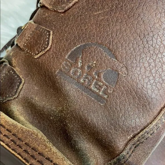 Sorel Kananaskis II Brown Men's Leather Snow Boots Size 9