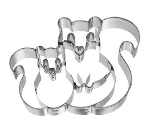 Squirrel Cookie Cutter Pair with Internal Detail 12.5cm