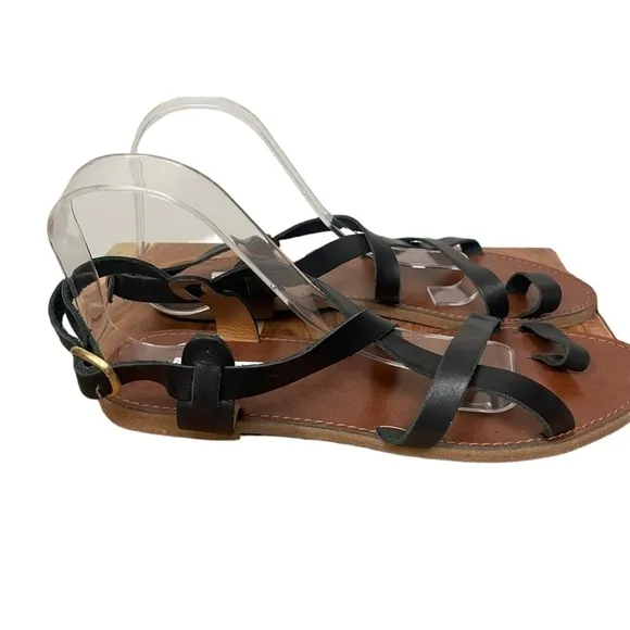 Steve Madden Agathist Black Leather Strappy Sandal, NWOT, 10M