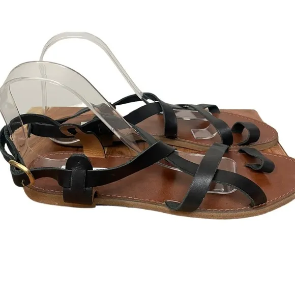 Steve Madden Agathist Black Leather Strappy Sandal, NWOT, 10M