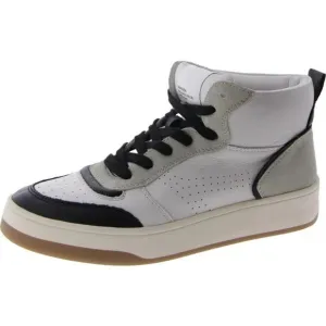 Steve Madden WMNs Leather Calypso White/Black High Top Sneaker Size 8 New in Box