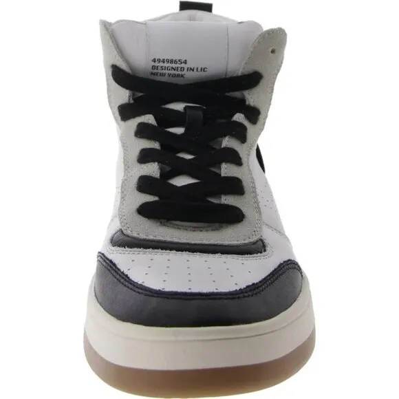 Steve Madden WMNs Leather Calypso White/Black High Top Sneaker Size 8 New in Box