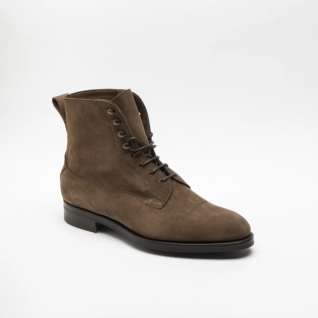 Stivale derby Edward Green Galway in camoscio beige (Mole suede F 202)