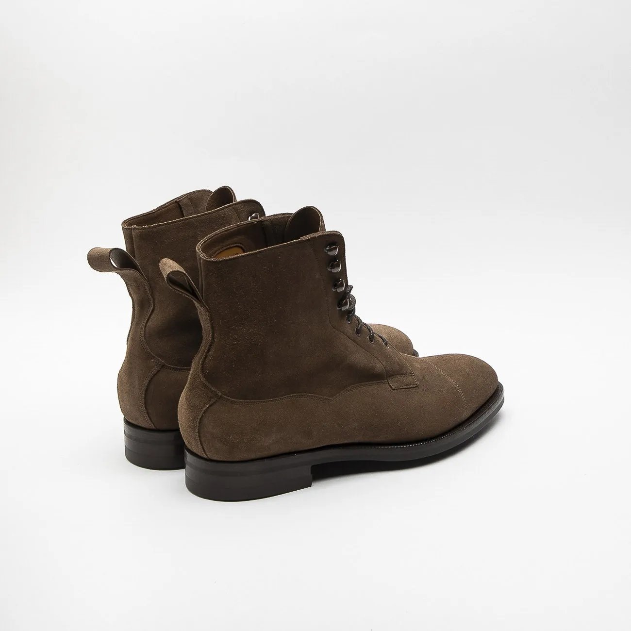 Stivale derby Edward Green Galway in camoscio beige (Mole suede F 202)