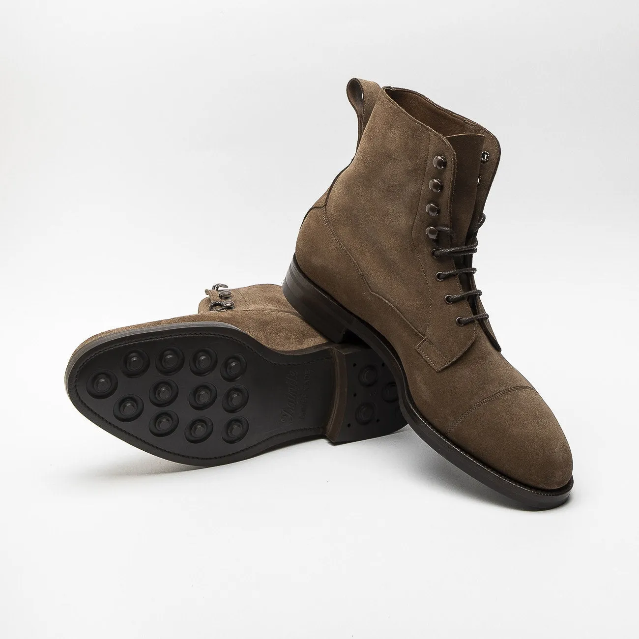 Stivale derby Edward Green Galway in camoscio beige (Mole suede F 202)