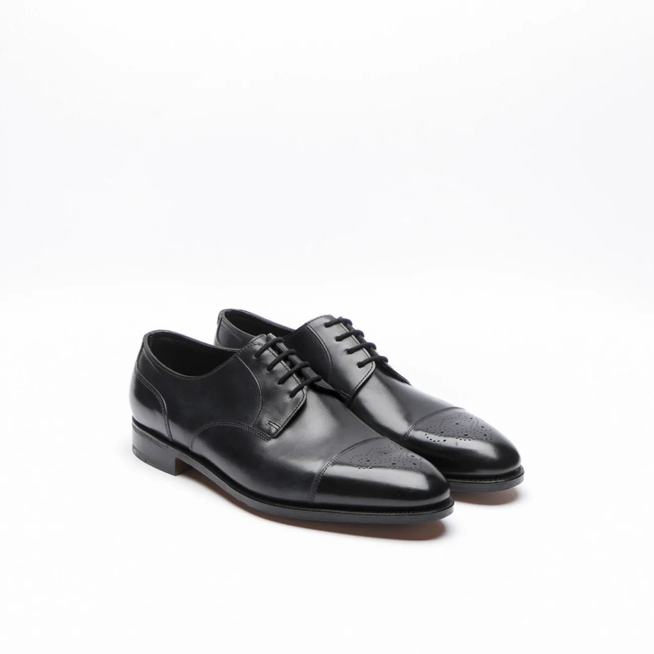 Stringata derby John Lobb Wren in pelle nera (Taglia 8.5 UK)