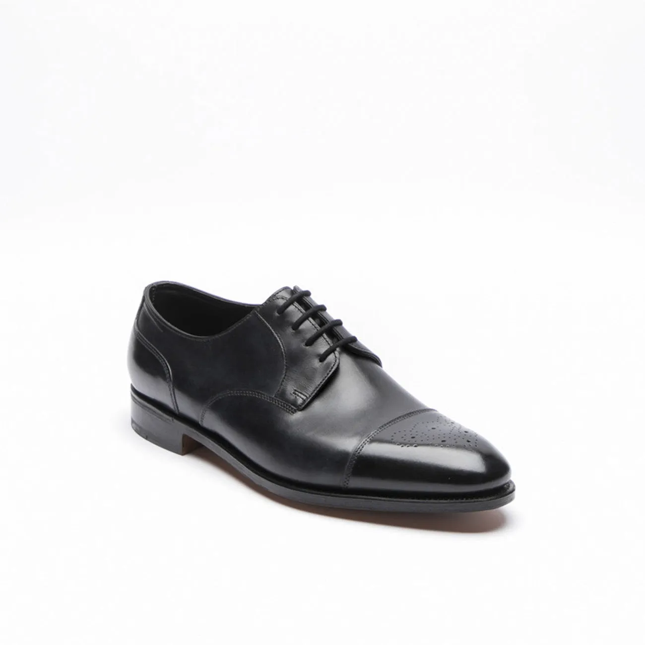 Stringata derby John Lobb Wren in pelle nera (Taglia 8.5 UK)