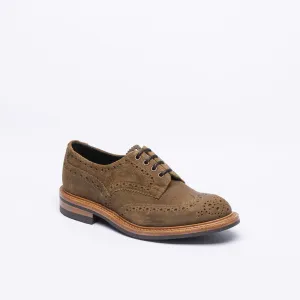 Stringata derby Tricker's Bourton in camoscio marrone (Peanut reverse)
