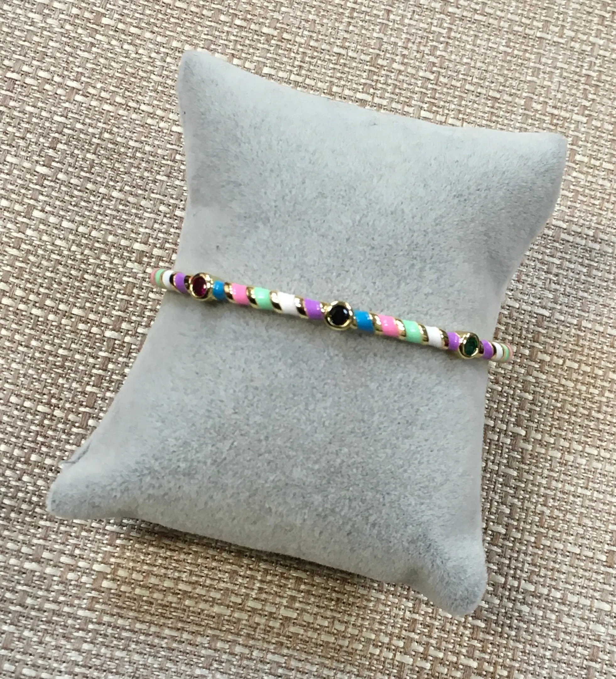 Striped Multi Enamel Cuff