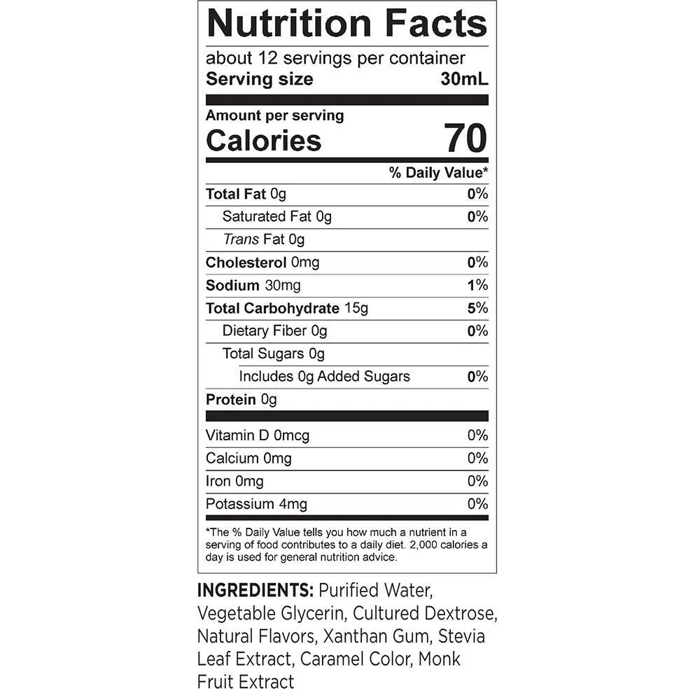 Sugar-Free Stevia Syrup, Maple, 12 servings