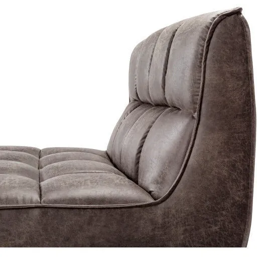 Surya Belfort Modern Channeled Charcoal Grey Bonded Leather Accent Chair