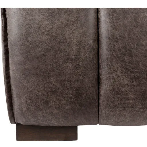 Surya Belfort Modern Channeled Charcoal Grey Bonded Leather Accent Chair