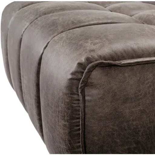 Surya Belfort Modern Channeled Charcoal Grey Bonded Leather Accent Chair