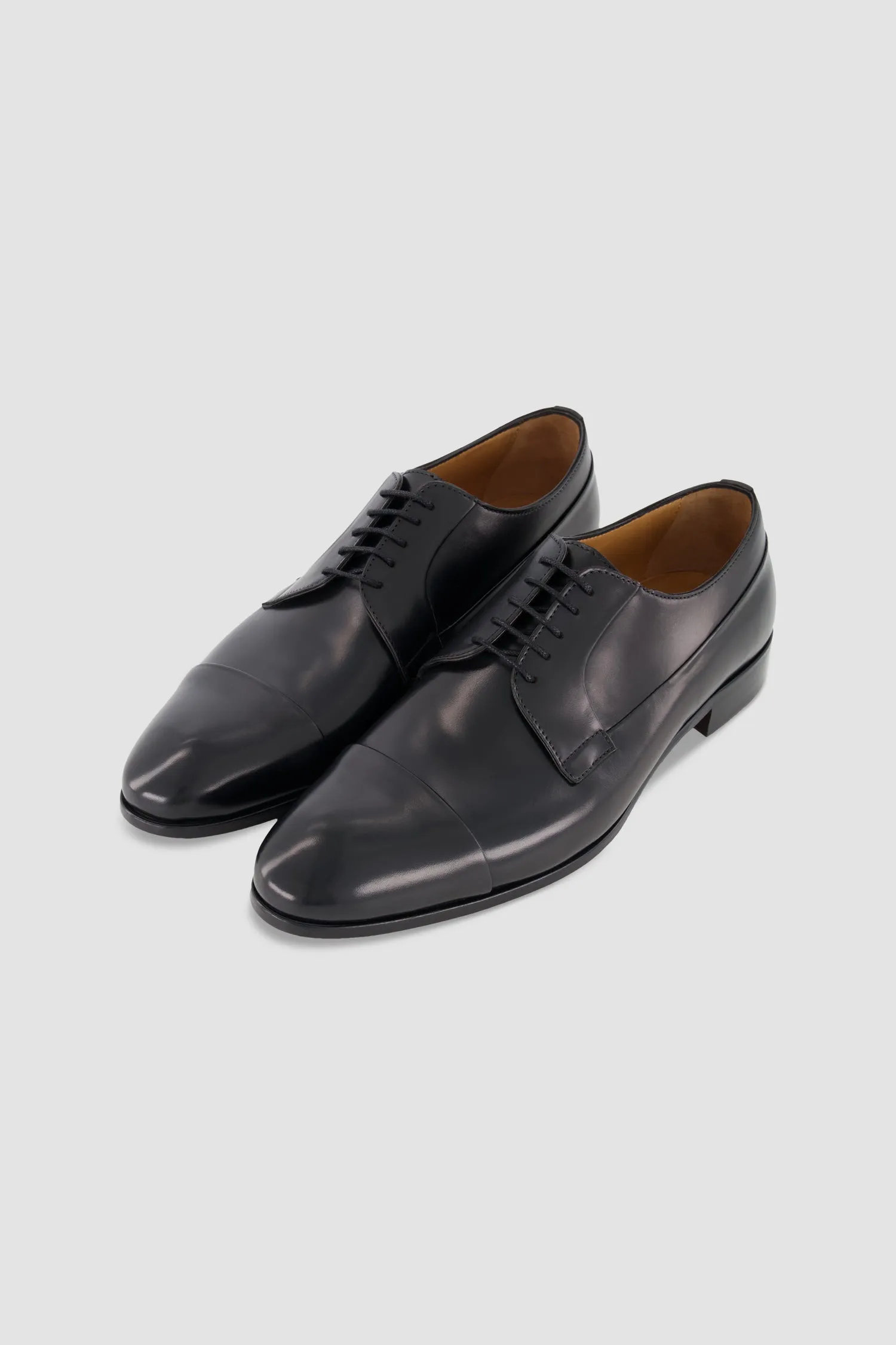 Testoni Black Sant'eulalia Derby Top Calf Shoes