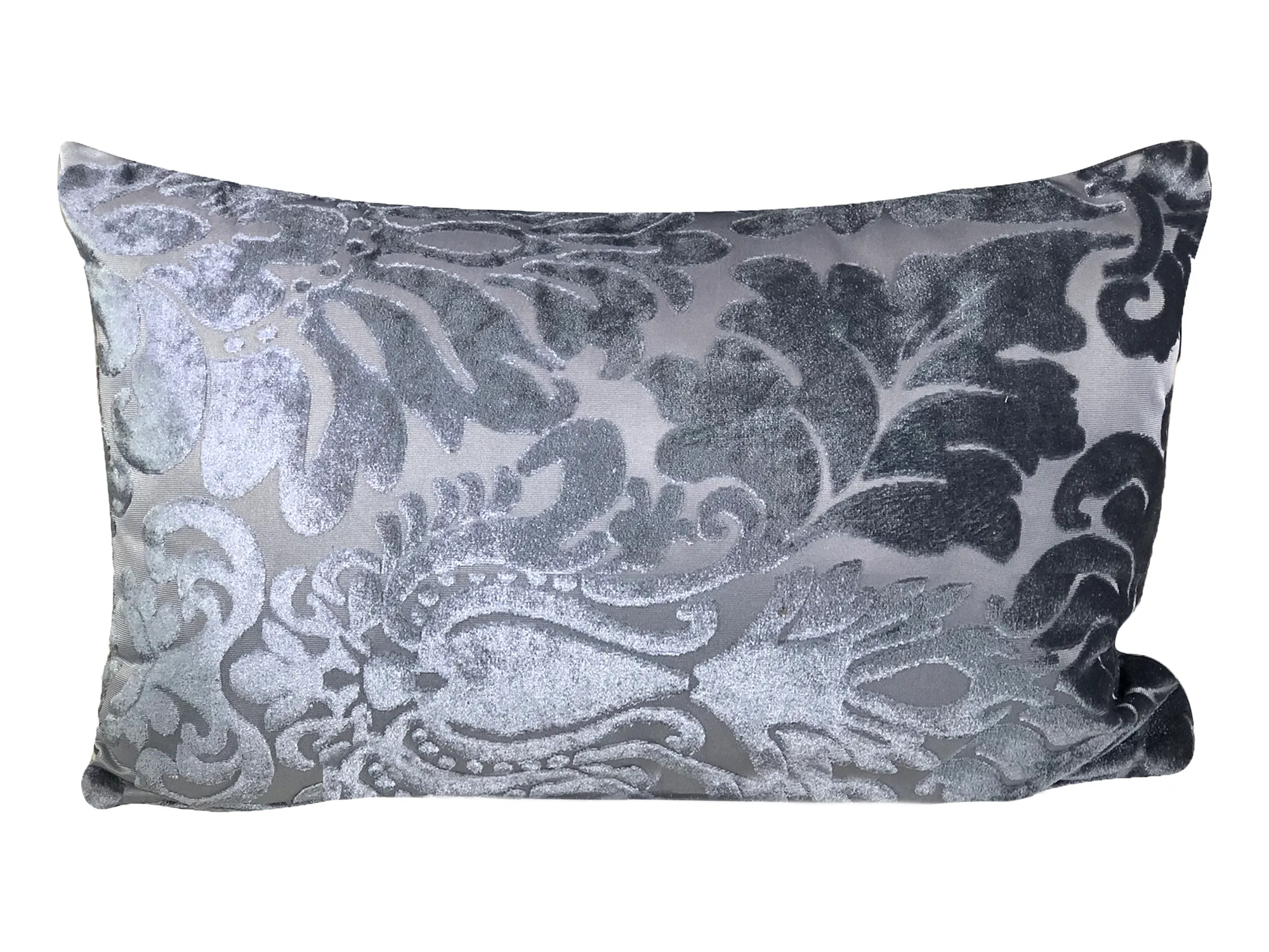 TEXTURED EMBOSSED PILLOW - GREY ON GREY