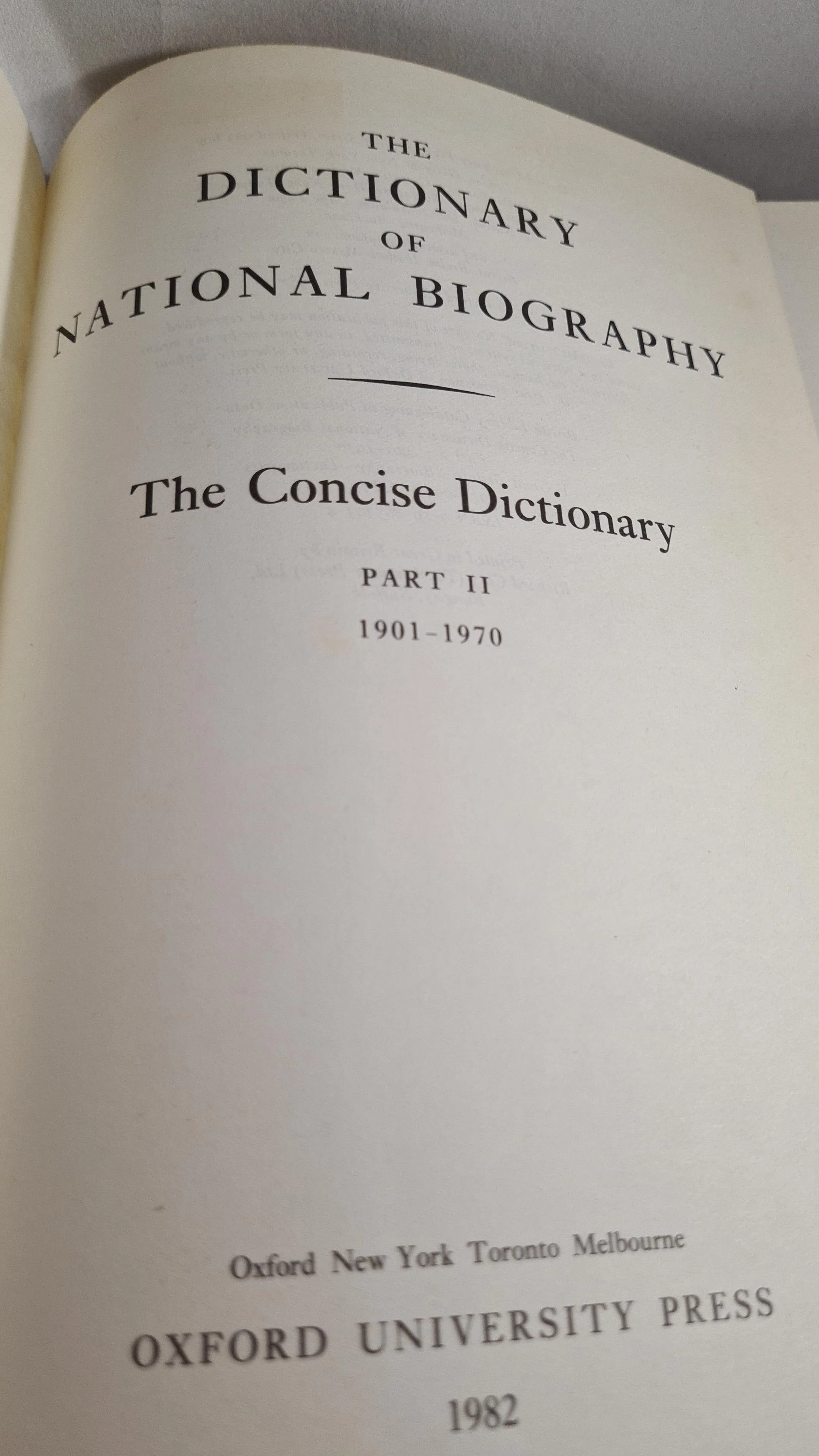 The Concise Dictionary of National Biography 1901-1970, Oxford University Press, 1982