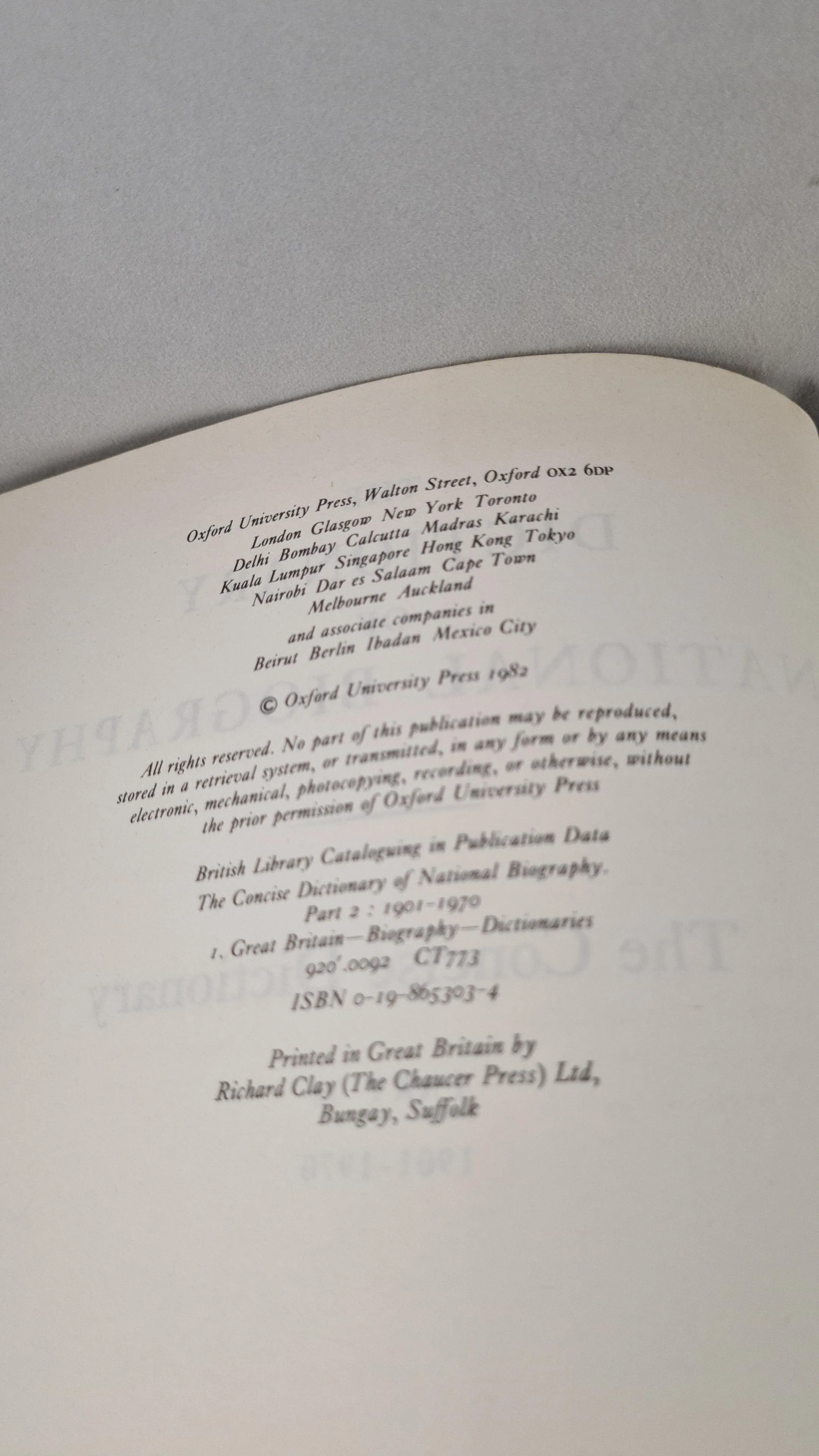 The Concise Dictionary of National Biography 1901-1970, Oxford University Press, 1982