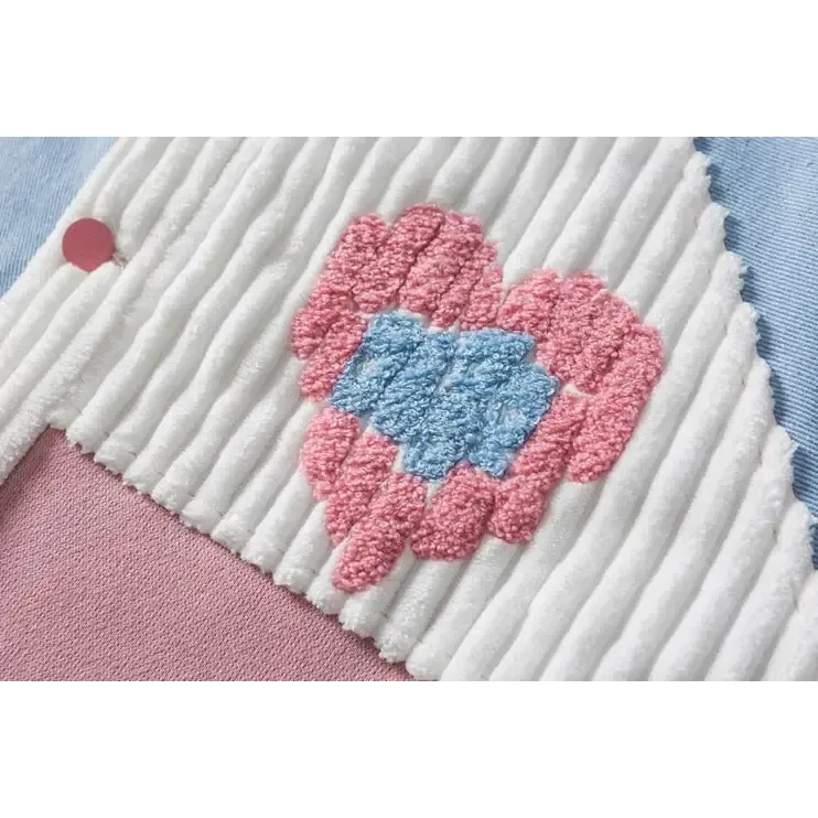 Unique Y2K Heart Corduroy Jacket for Comfortable and Durable Wear