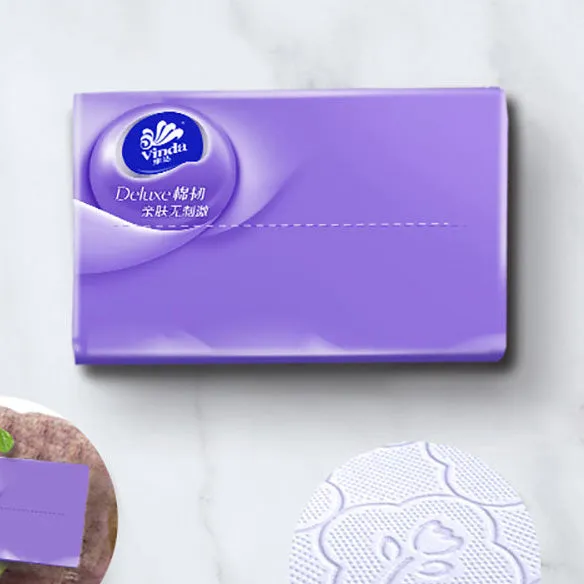 Vinda Soft Cotton Non-Irritating 4D Embossed 3-Ply Tissues, 100 Pulls, Extra Value 6 2 Pack Bundle