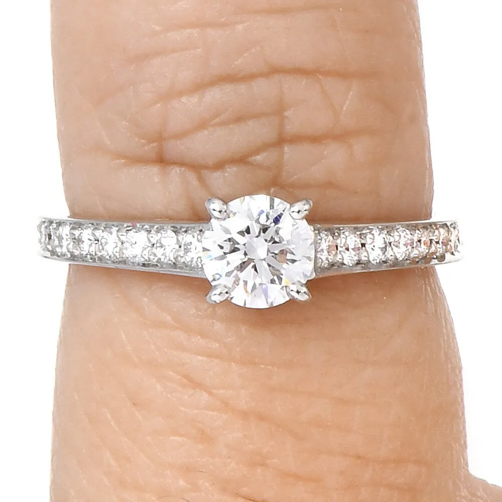 Vintage Platinum Cartier 0.37ct Diamond Accented Engagement Ring