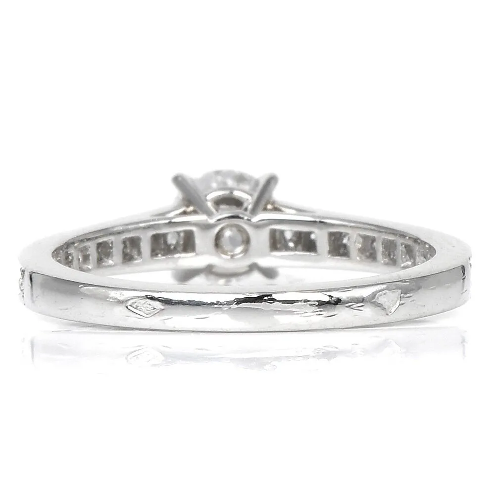 Vintage Platinum Cartier 0.37ct Diamond Accented Engagement Ring